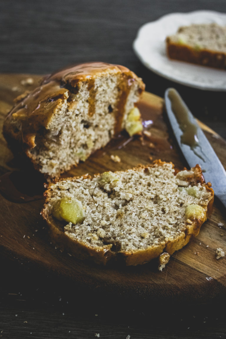 Apple Bread With Cinnamon Caramel Glaze