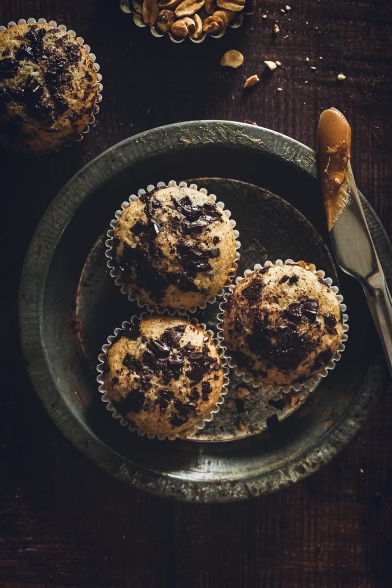 Peanut Butter Banana Chocolate Chip Muffins