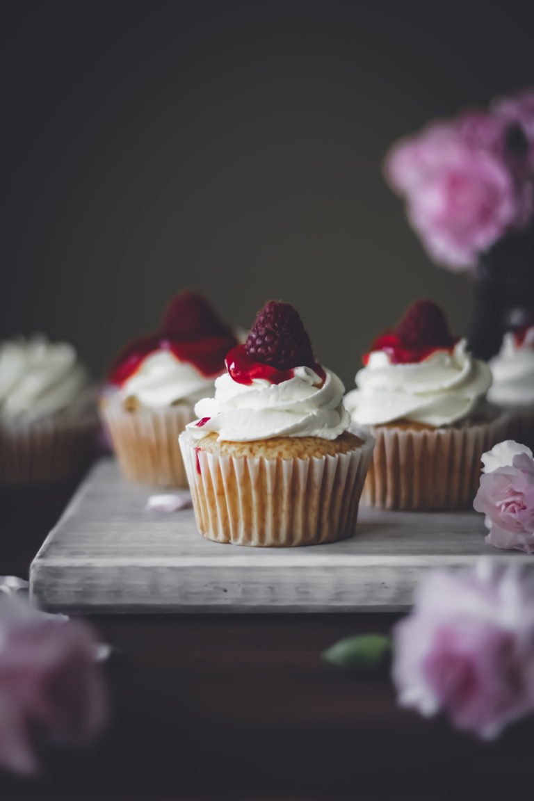 Raspberry Filled Cupcakes