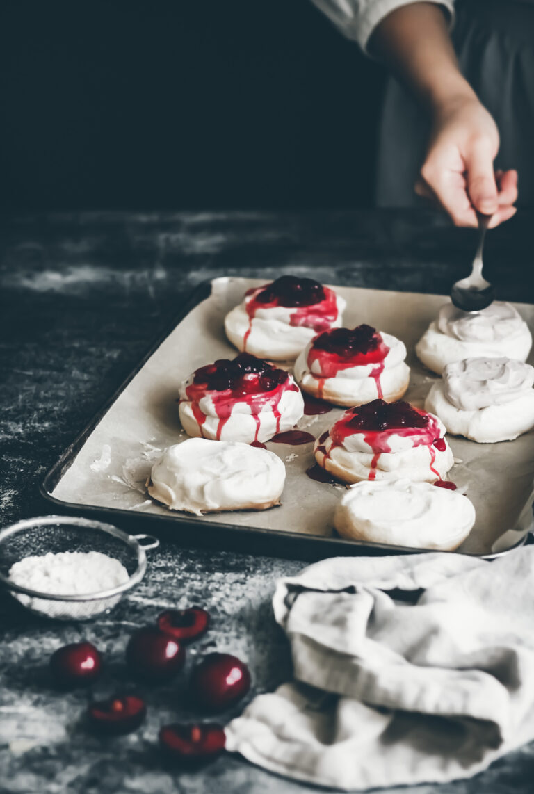 Chocolate Cherry Pavlovas