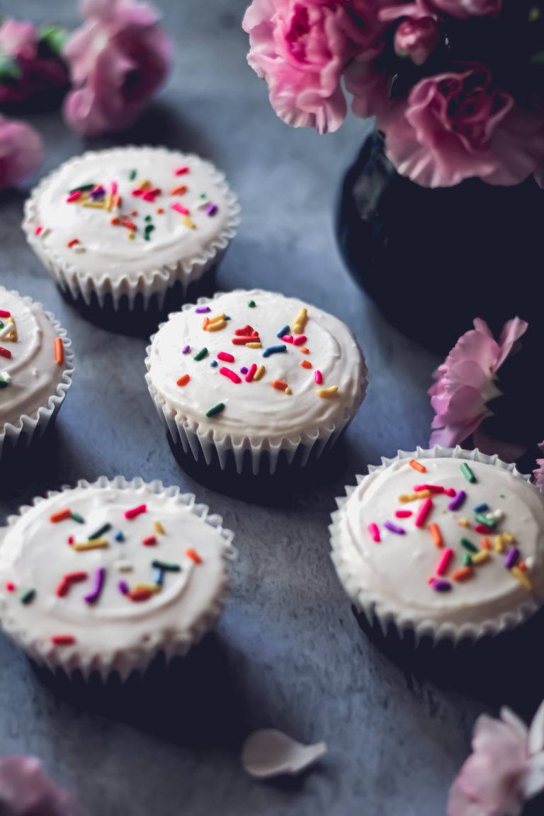 Rose Water Chocolate Cupcakes