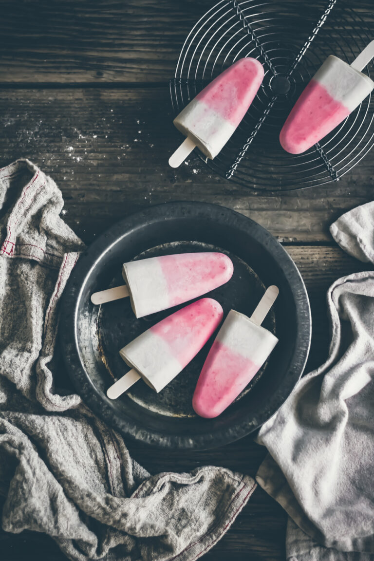 Strawberry Banana Popsicles